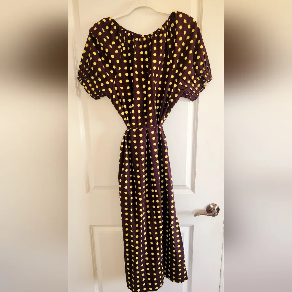 J. Crew Black and‎ White Polka Dot Midi Dress